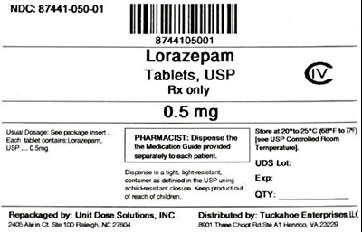 Lorazepam 0.5 mg (8744105001 Lorazepam 0.5 mg)